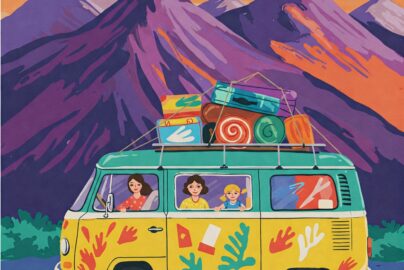 Familie in Camper unterwegs