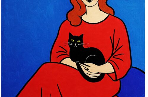 Frau mit Katze